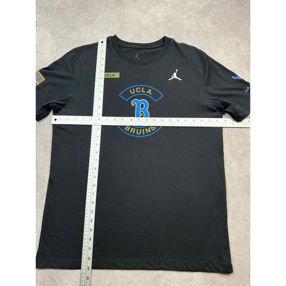 Jordan UCLA Bruins US Air Force Dri-FIT Black T-Shirt Men L Short Sleeve Flag
